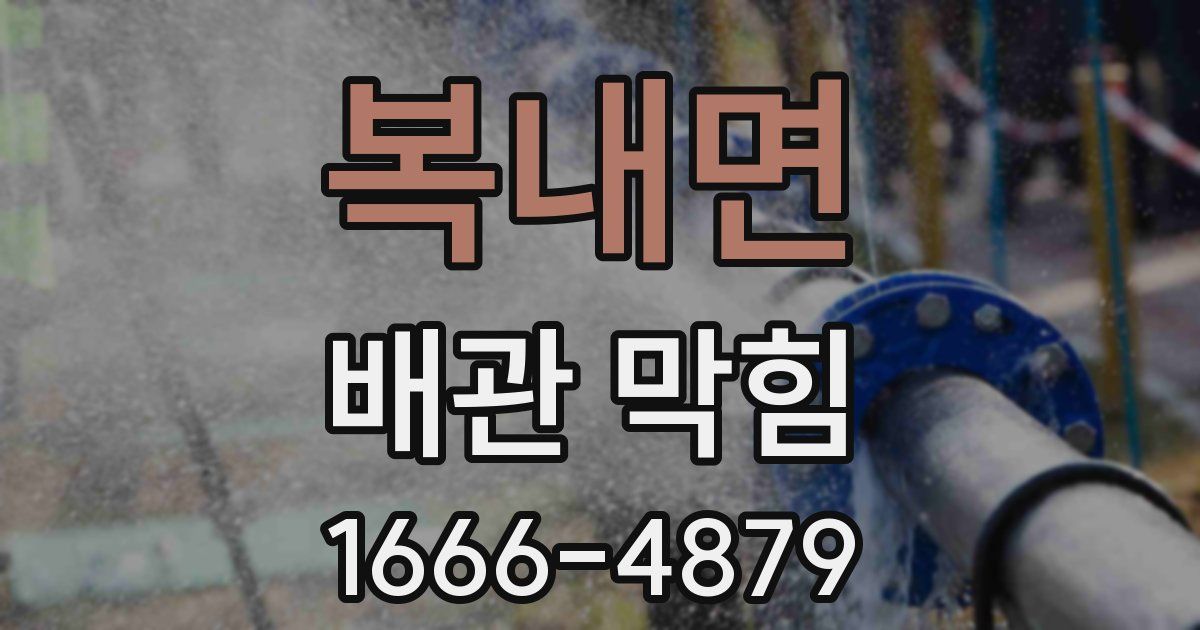 복내면 배관 막힘