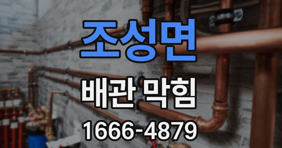 조성면 배관 막힘