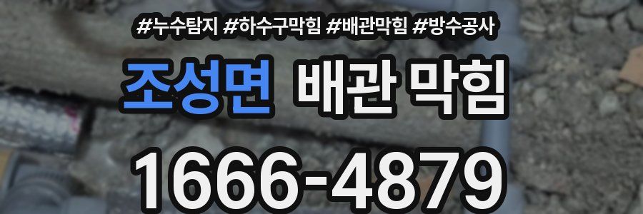 조성면 배관 막힘