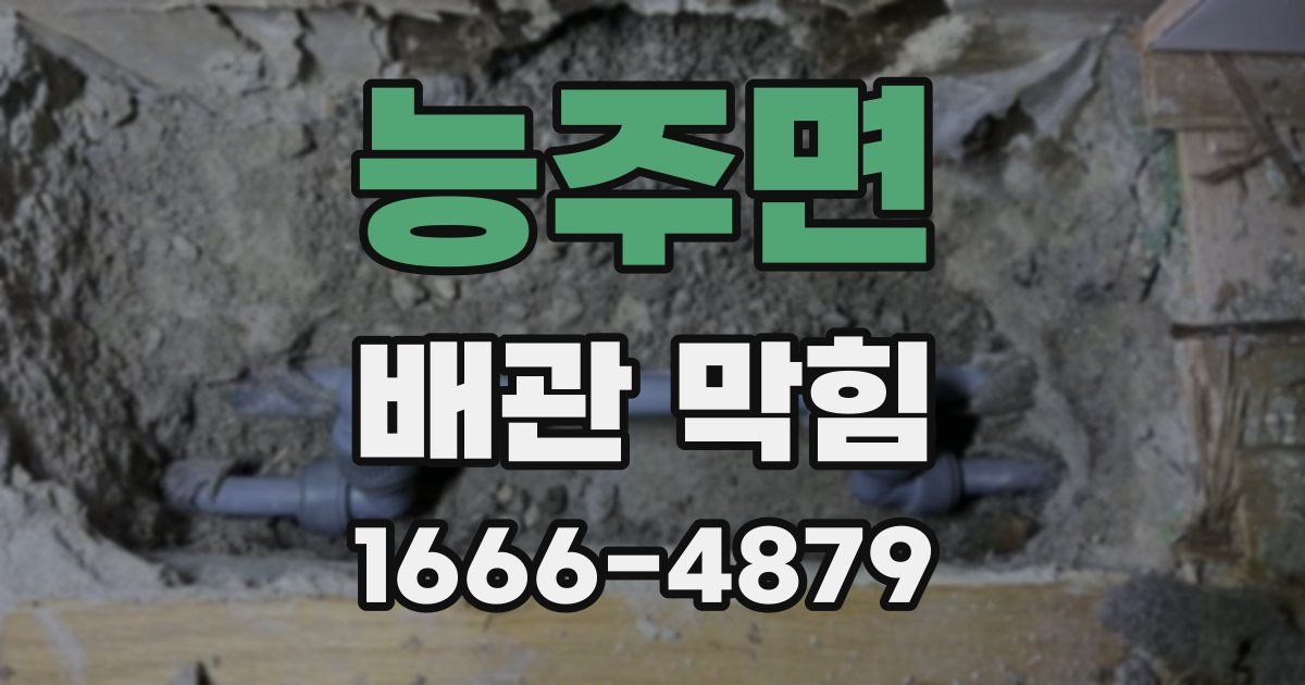능주면 배관 막힘