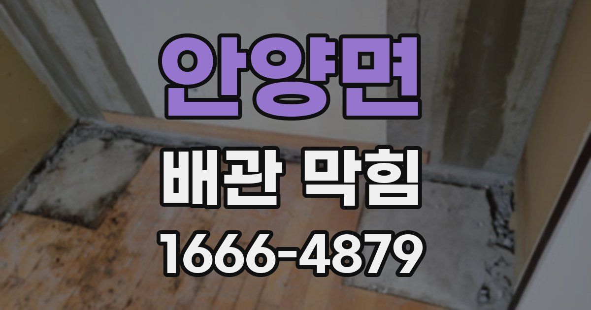 안양면 배관 막힘