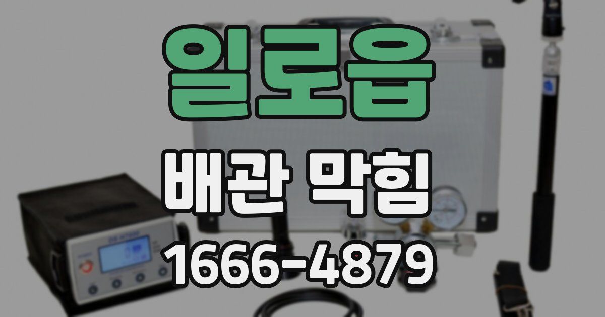 일로읍 배관 막힘