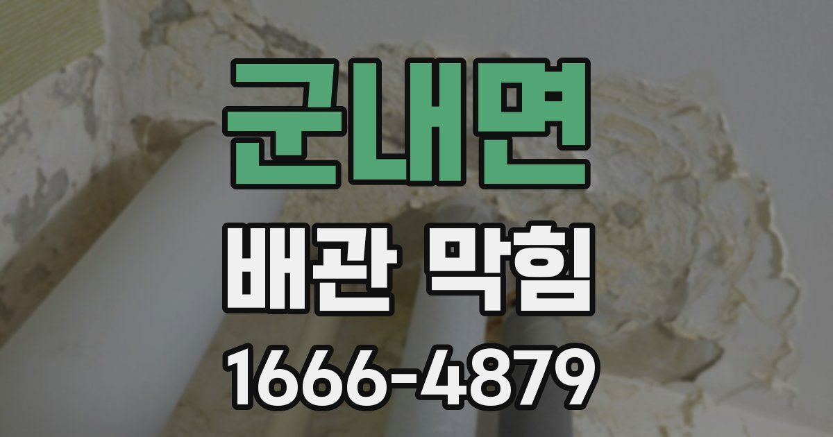 군내면 배관 막힘