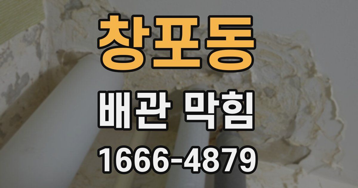 창포동 배관 막힘