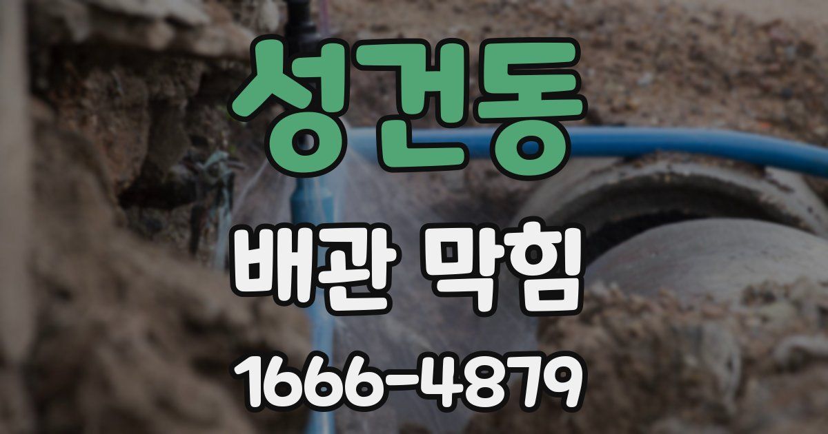 성건동 배관 막힘