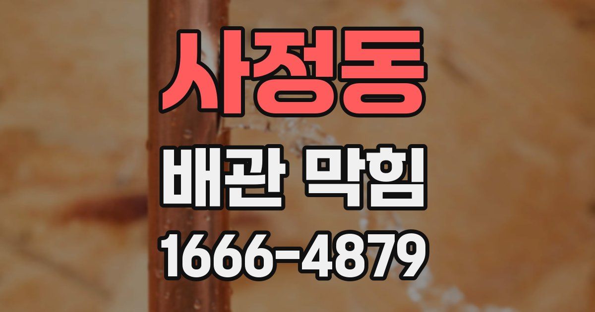 사정동 배관 막힘