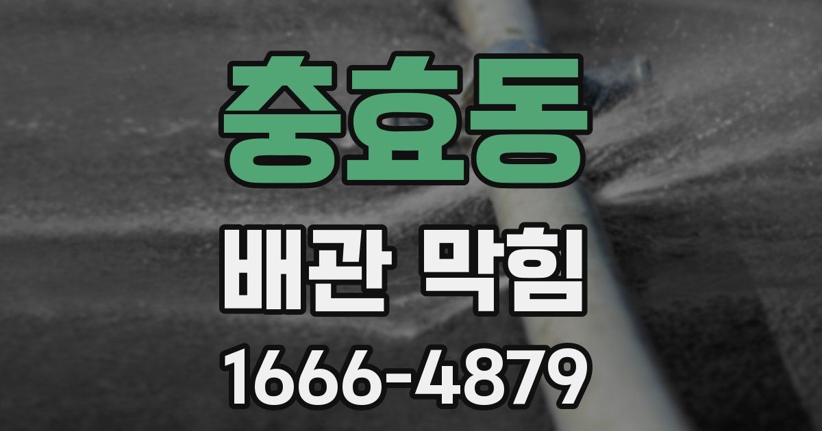 충효동 배관 막힘