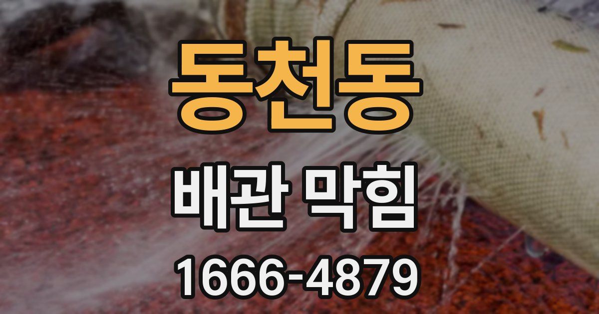 동천동 배관 막힘
