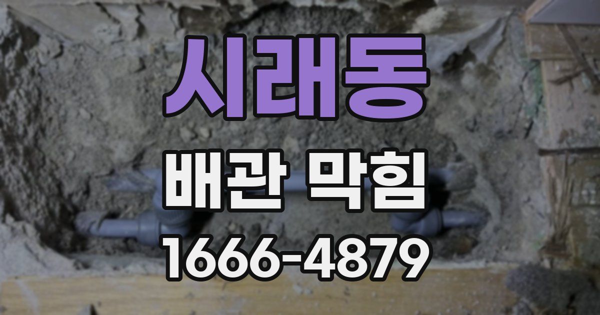 시래동 배관 막힘