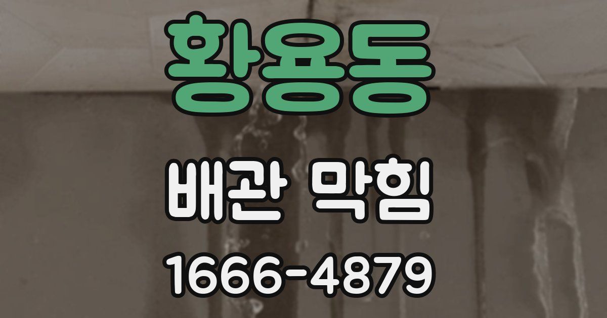 황용동 배관 막힘