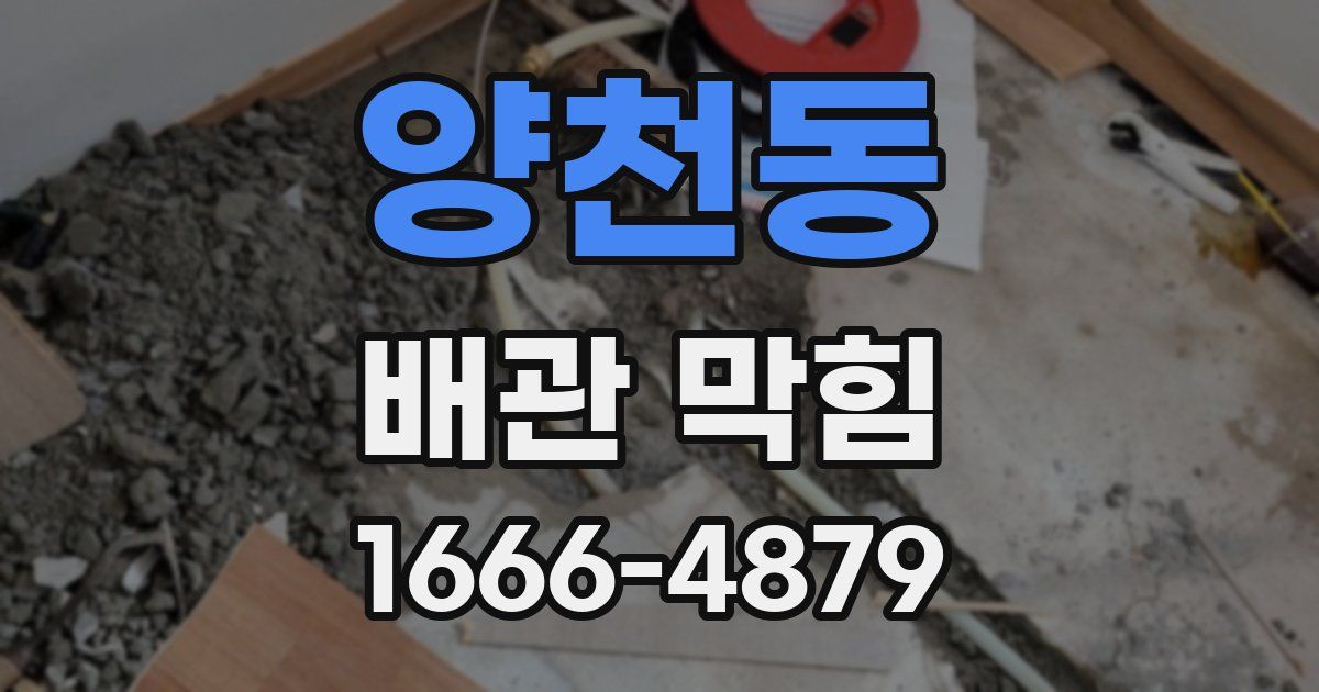 양천동 배관 막힘