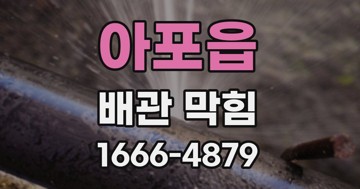 아포읍 배관 막힘