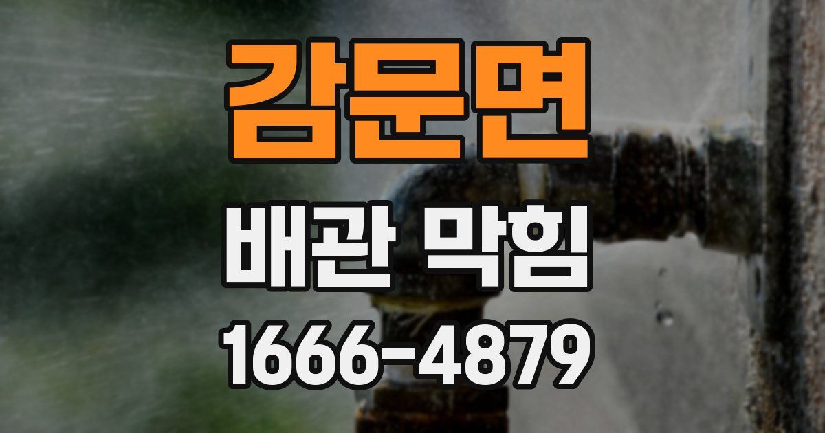 감문면 배관 막힘
