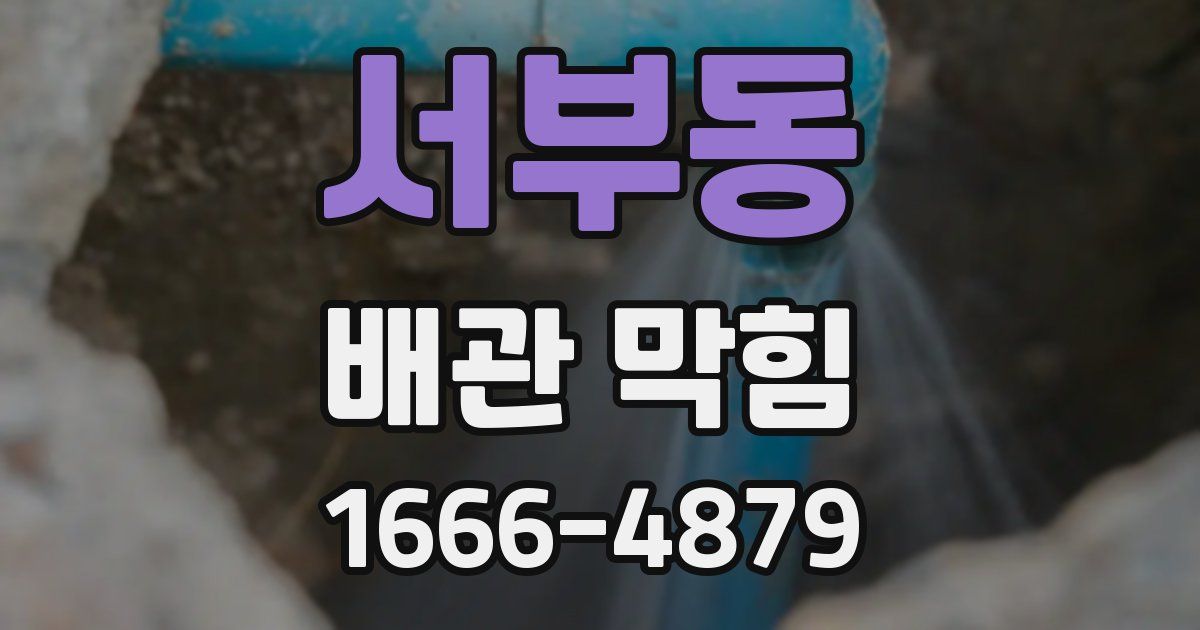 서부동 배관 막힘
