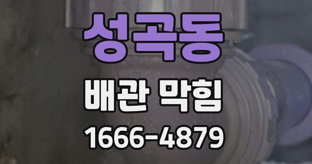 성곡동 배관 막힘
