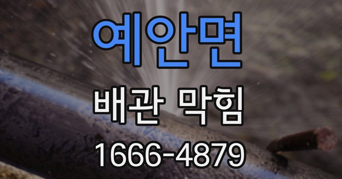 예안면 배관 막힘