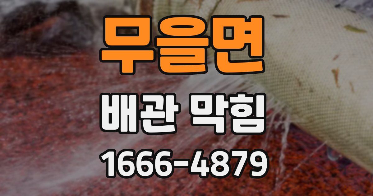 무을면 배관 막힘
