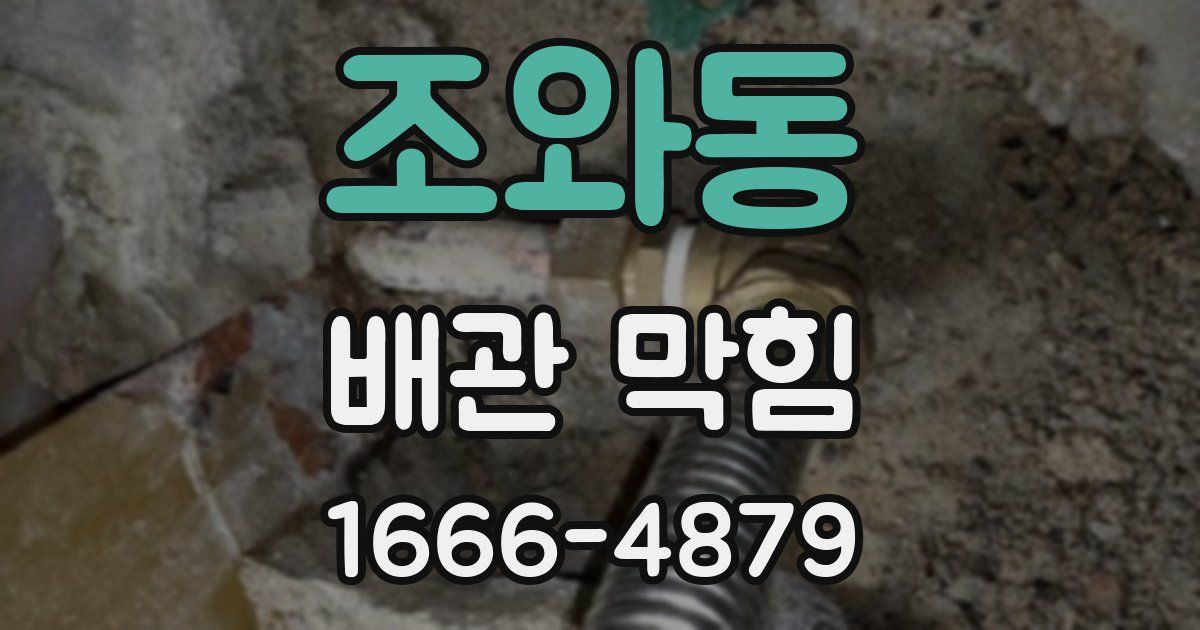 조와동 배관 막힘