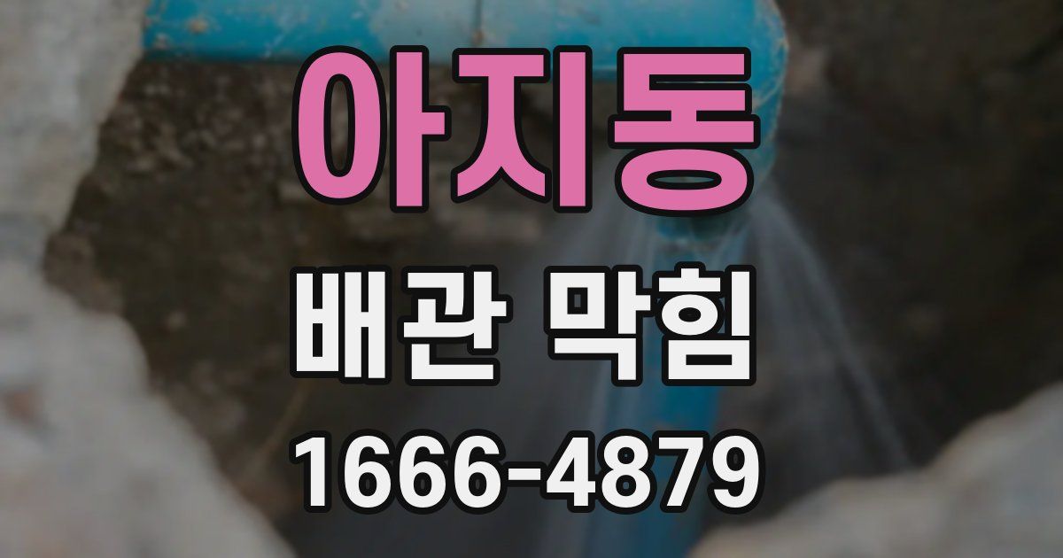 아지동 배관 막힘
