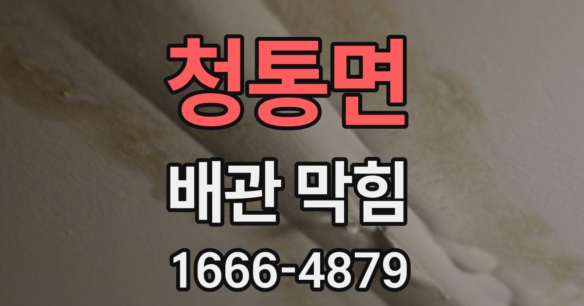 청통면 배관 막힘