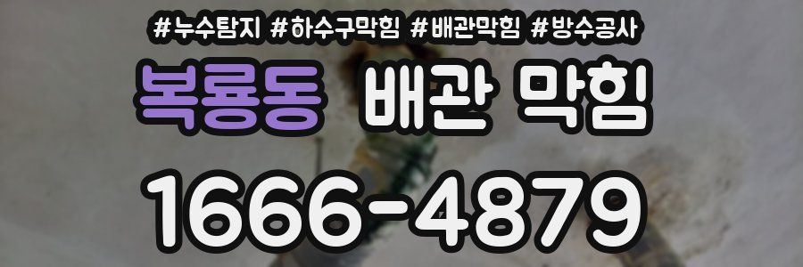 복룡동 배관 막힘