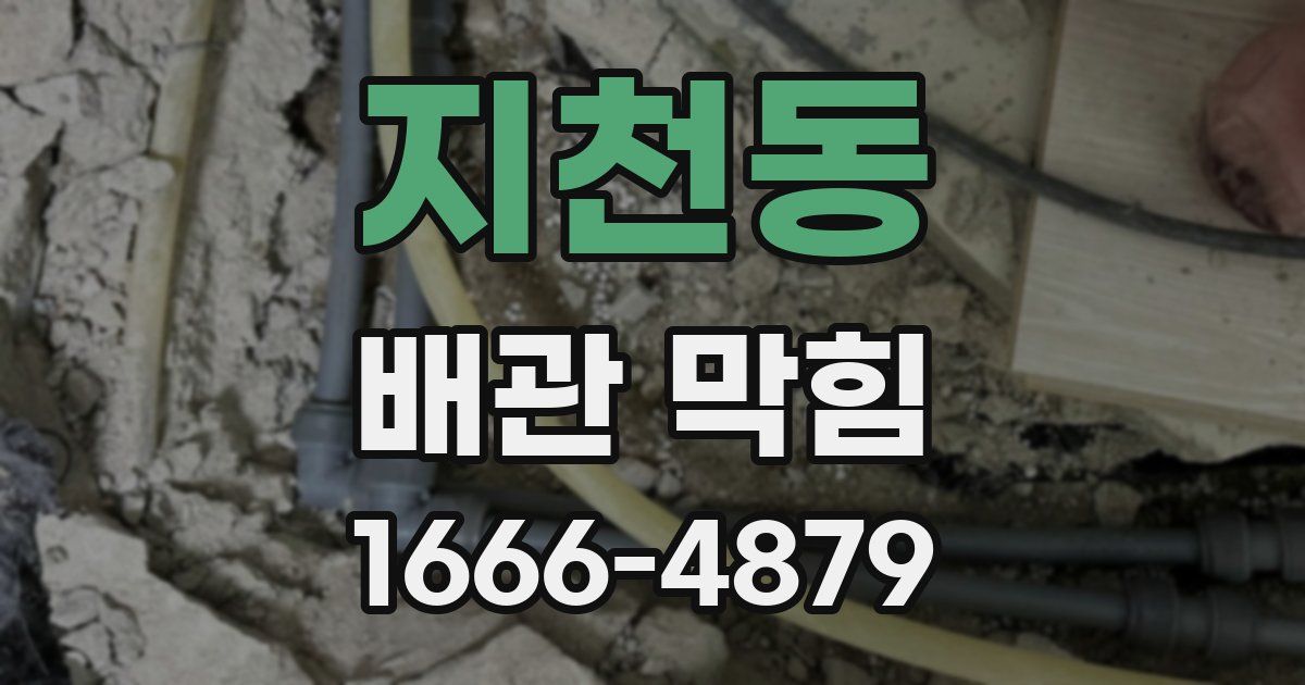 지천동 배관 막힘