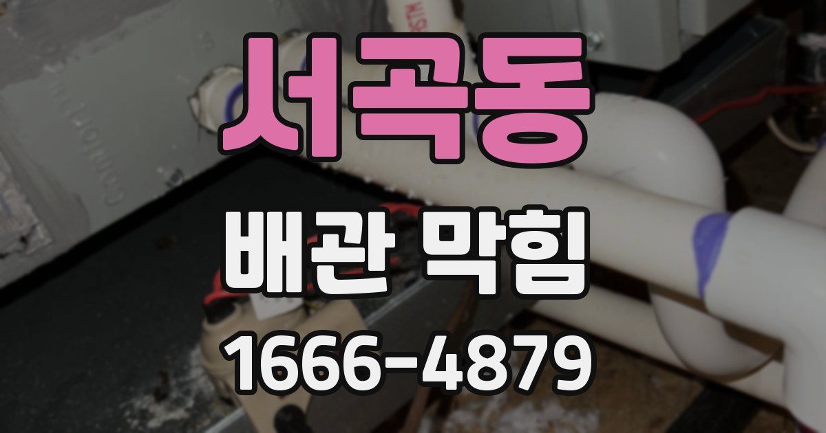 서곡동 배관 막힘