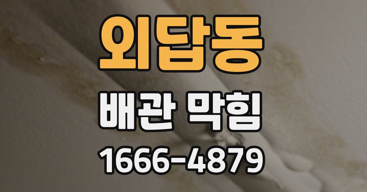 외답동 배관 막힘
