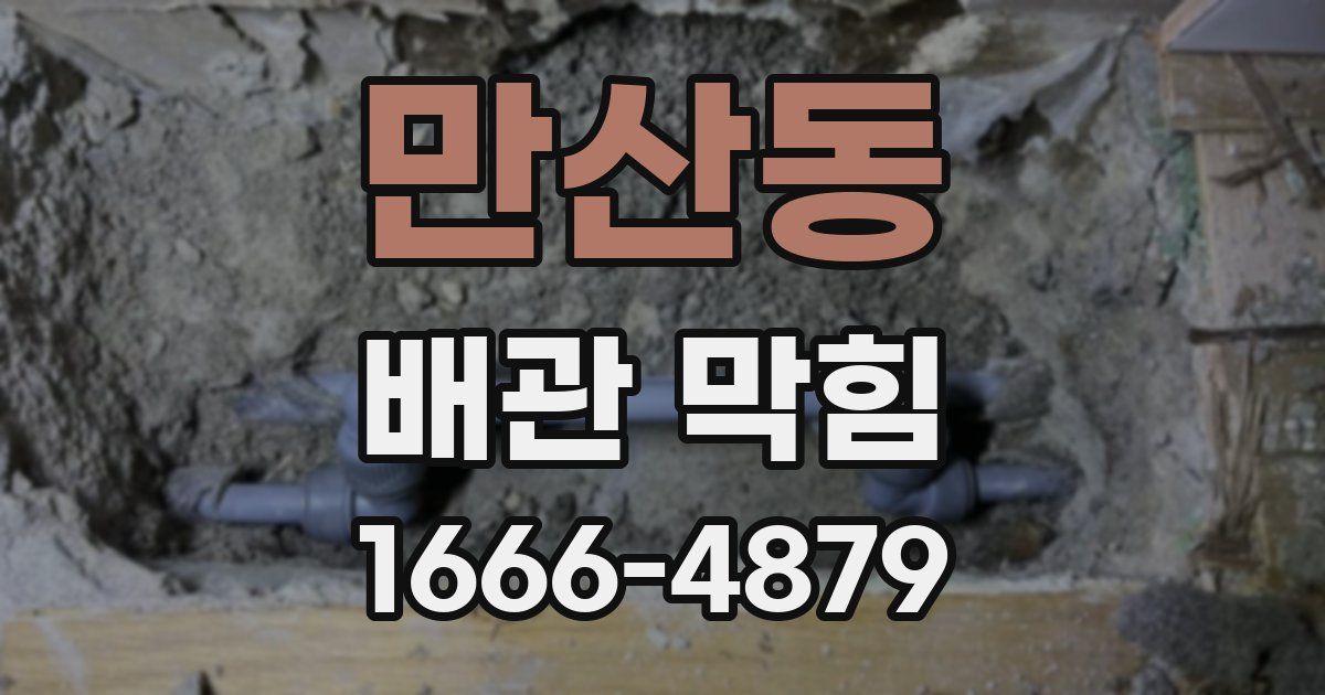 만산동 배관 막힘