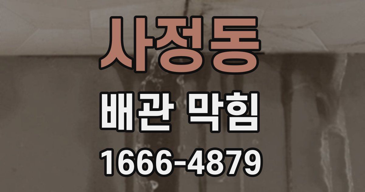 사정동 배관 막힘