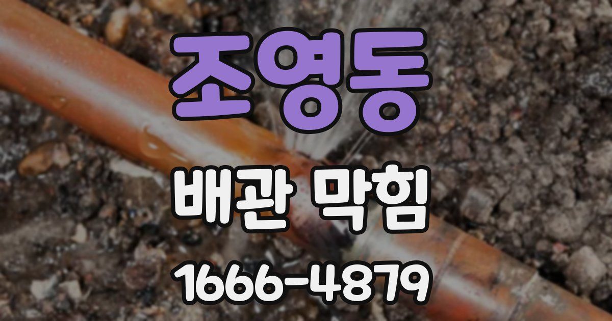 조영동 배관 막힘