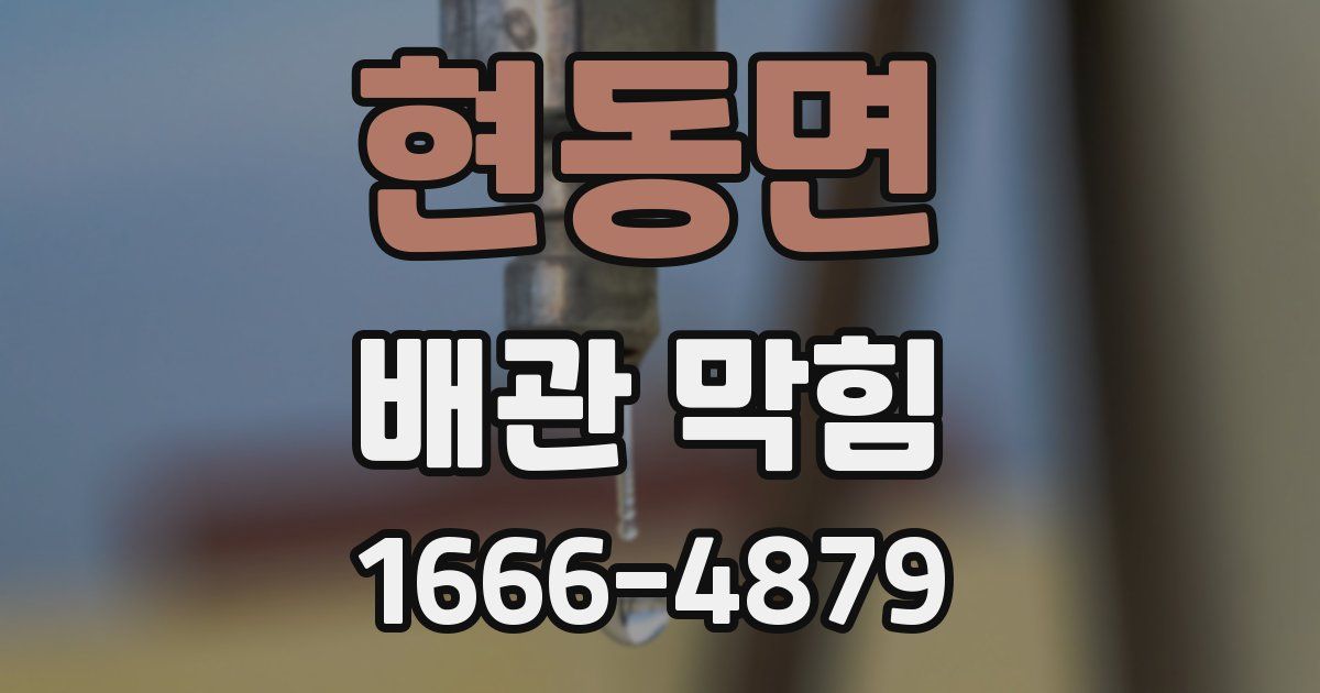 현동면 배관 막힘