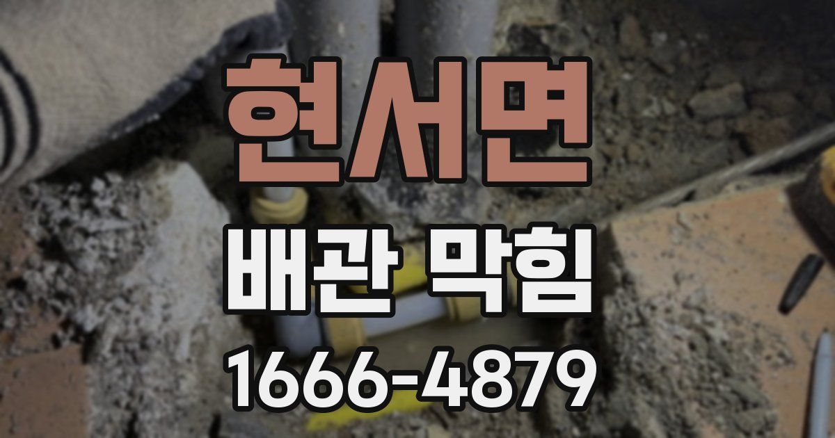 현서면 배관 막힘