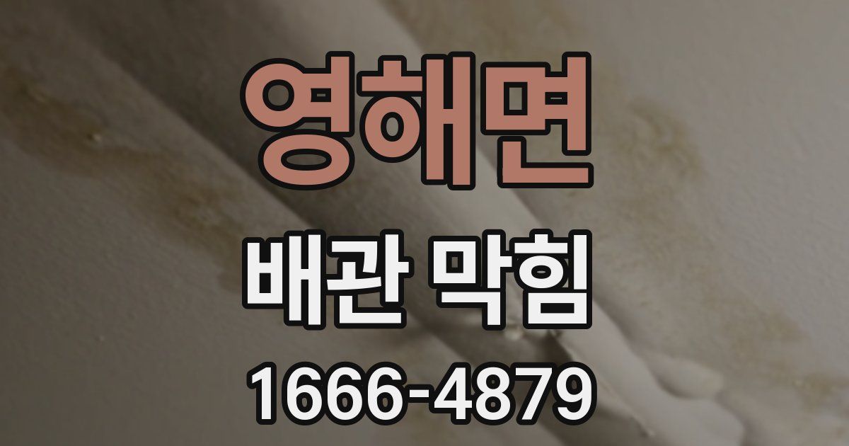 영해면 배관 막힘