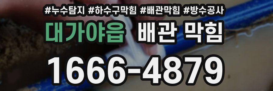 대가야읍 배관 막힘