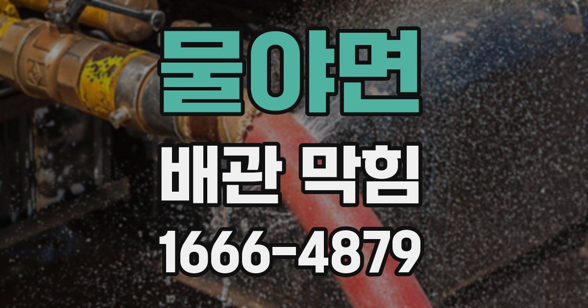물야면 배관 막힘
