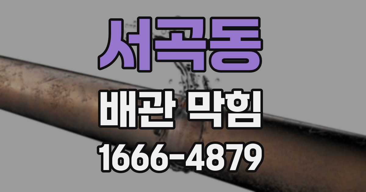 서곡동 배관 막힘
