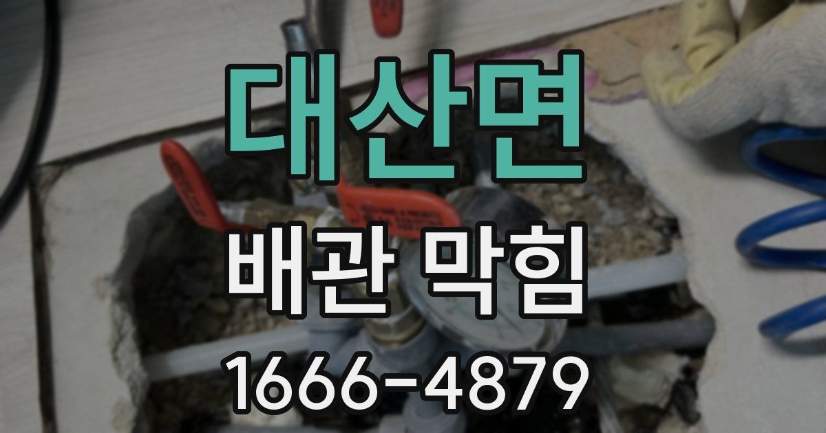 대산면 배관 막힘