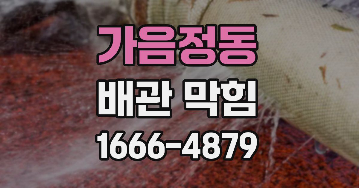 가음정동 배관 막힘