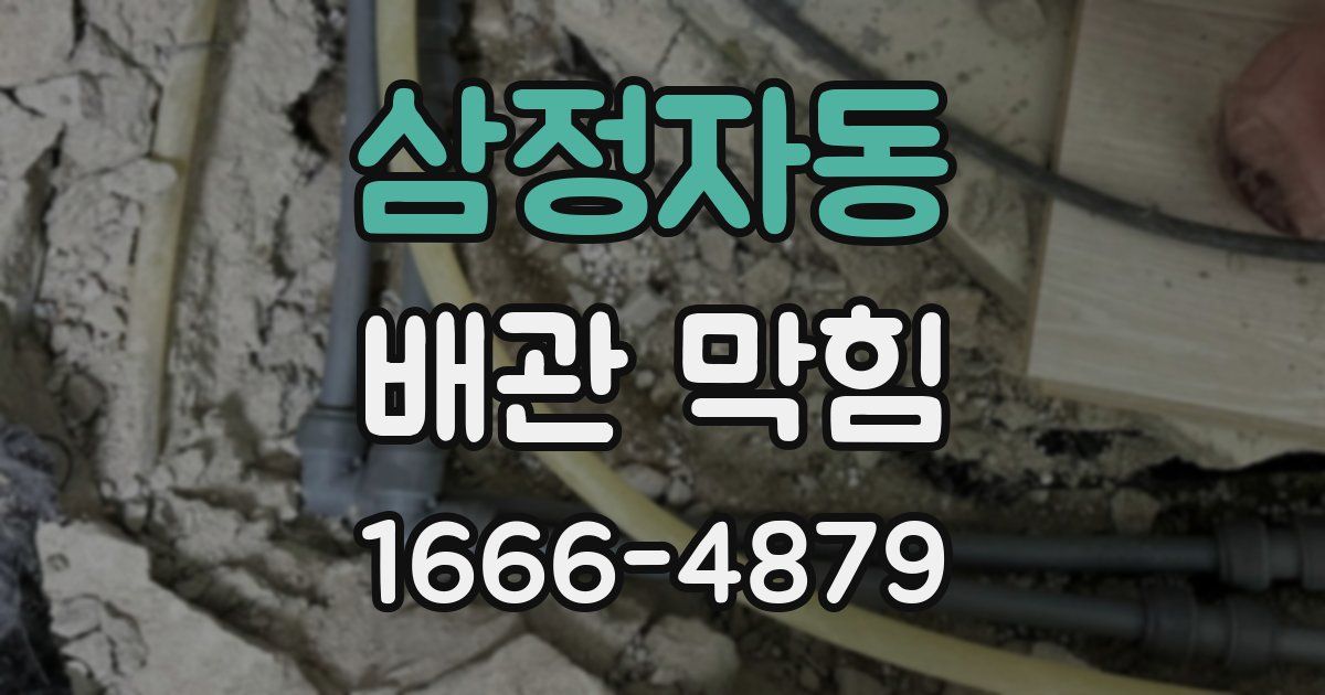 삼정자동 배관 막힘