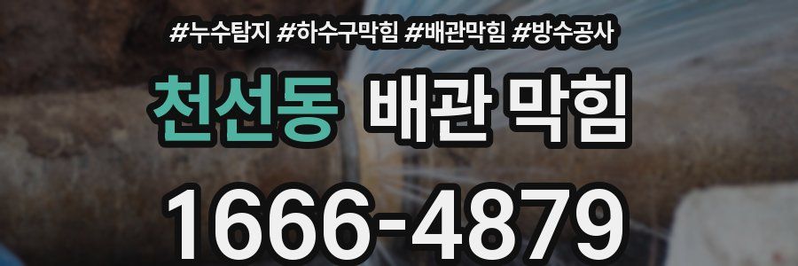 천선동 배관 막힘