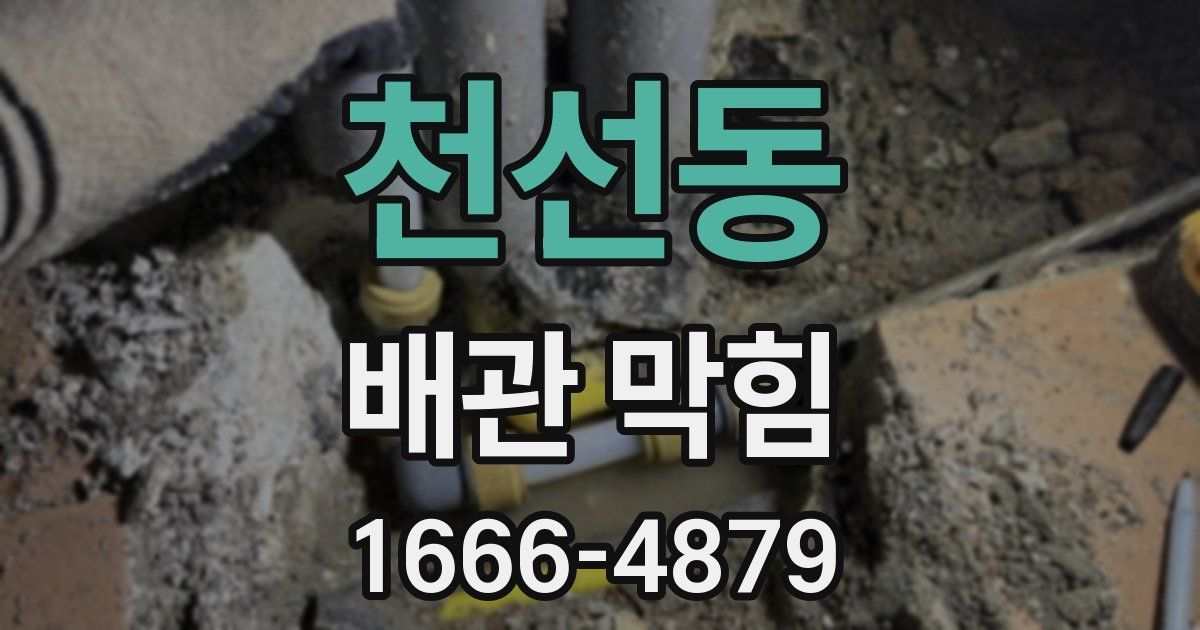 천선동 배관 막힘
