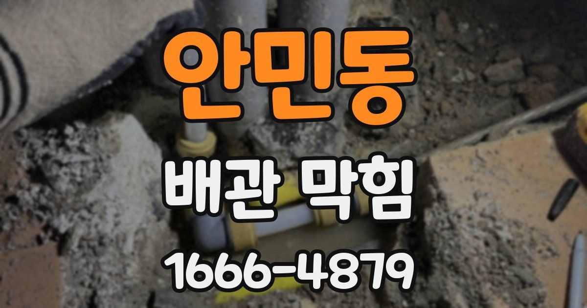안민동 배관 막힘