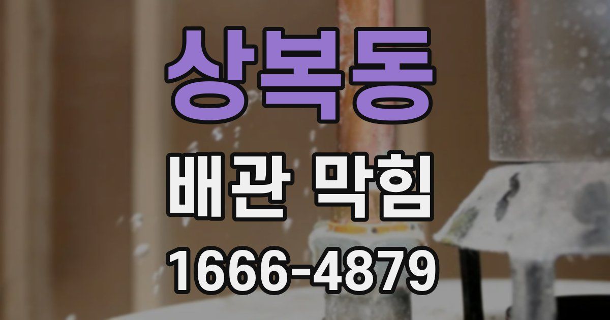 상복동 배관 막힘