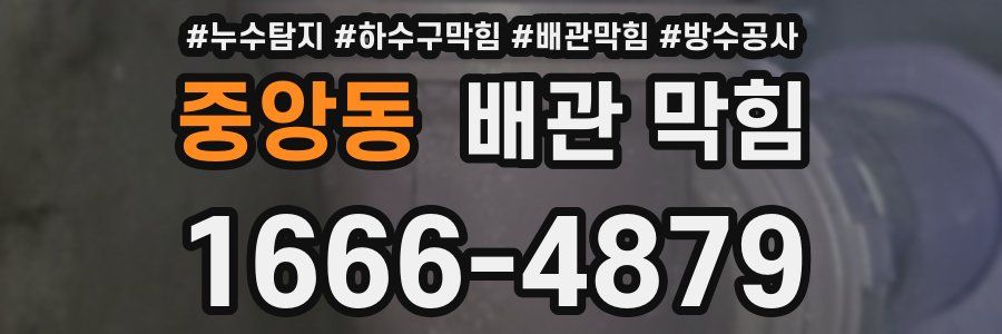 중앙동 배관 막힘