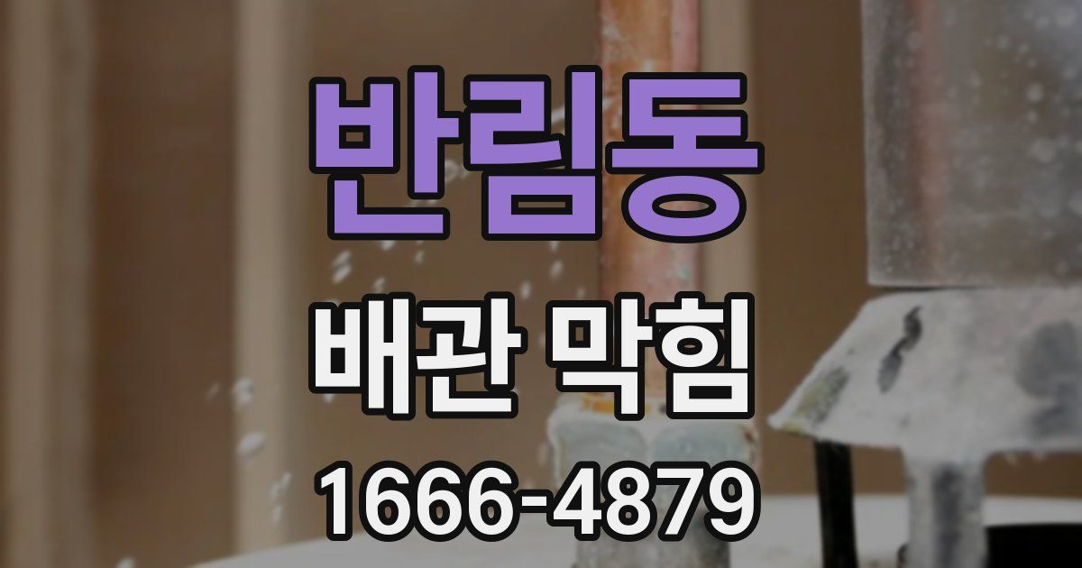 반림동 배관 막힘