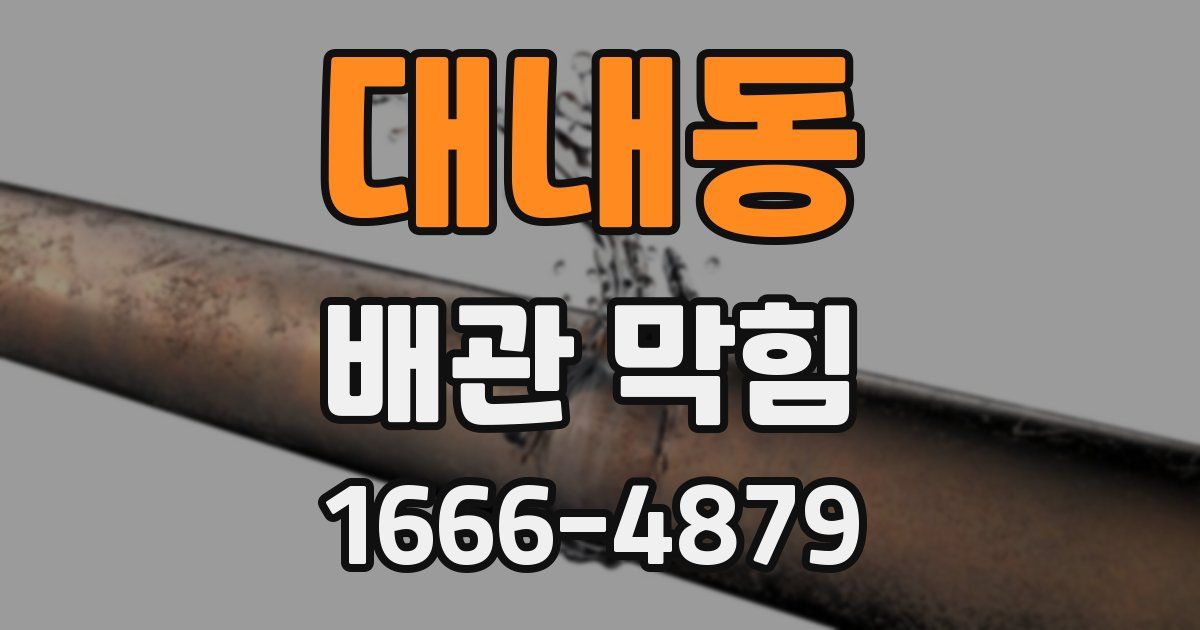 대내동 배관 막힘