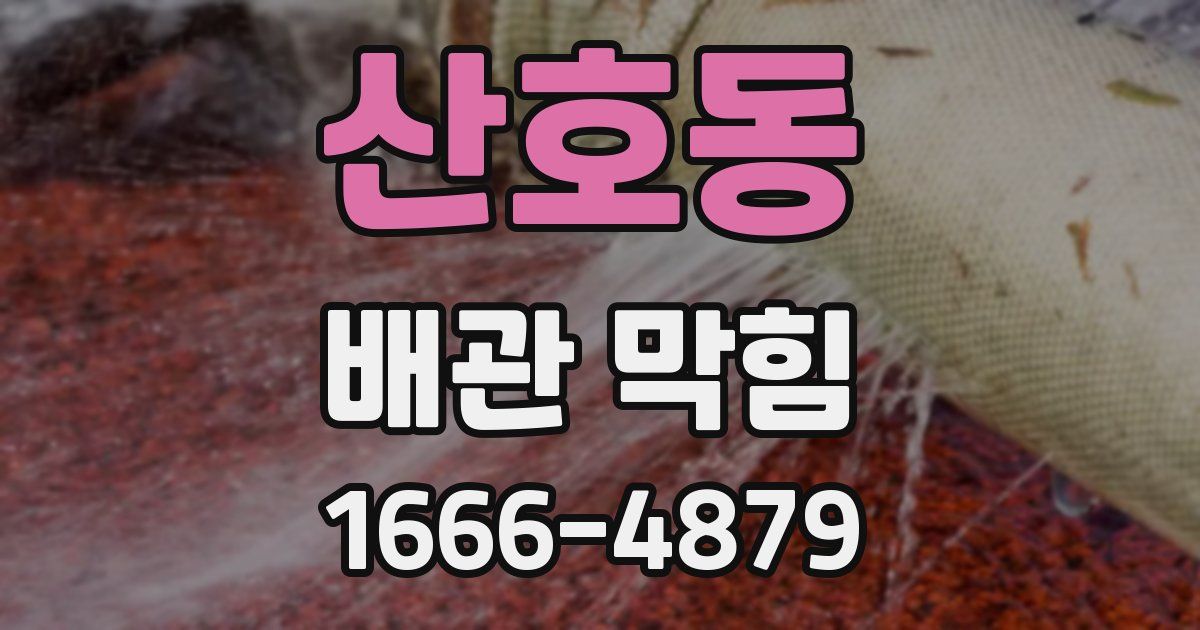 산호동 배관 막힘