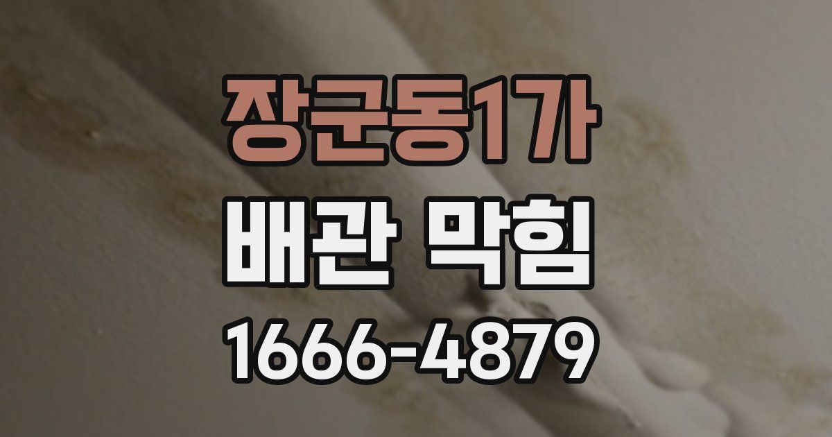 장군동1가 배관 막힘