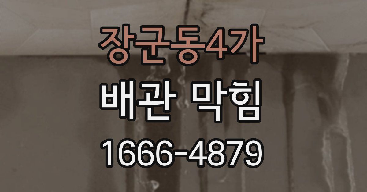 장군동4가 배관 막힘